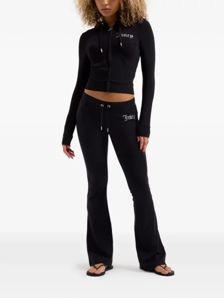 Pantaloni Juicy Couture alergare cu autograf negru