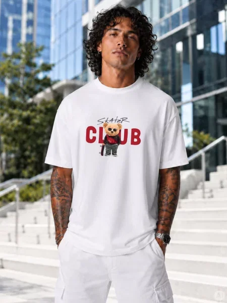 T-shirt oversize z nadrukiem Dstreet biały