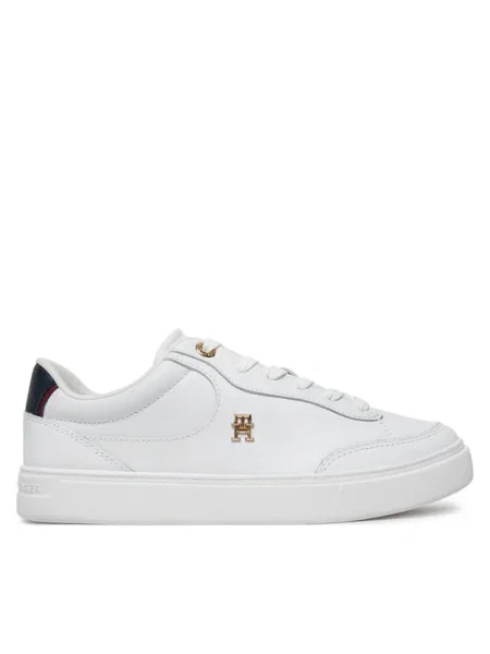 Кожени маратонки Tommy Hilfiger ESSENTIAL CHIC COURT SNEAKER RWB бяло