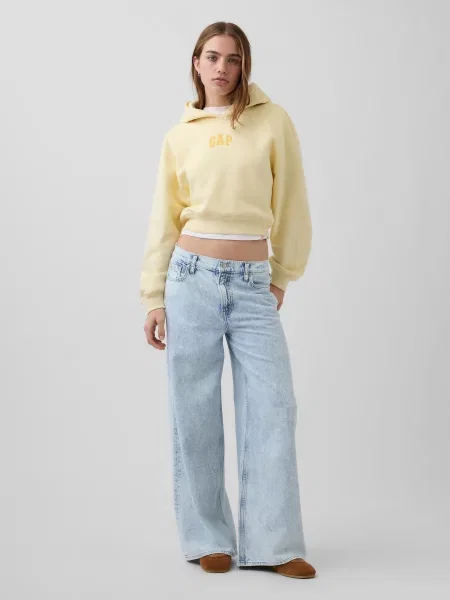Bluza GAP Pg Cropped Po Hood Yellow M żółta