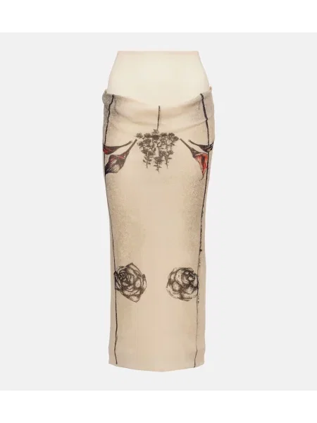 Spódnica midi Jean Paul Gaultier z nadrukiem z dżerseju do kolan