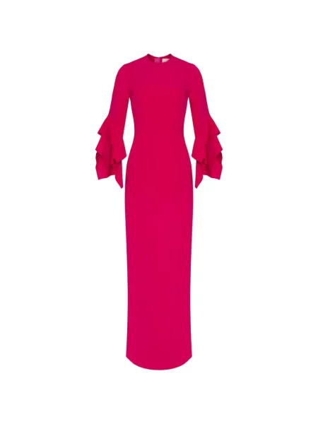 Rochie maxi Roksanda cu volane roz