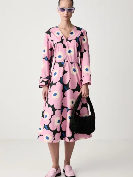 Marimekko rochie babydoll din roz