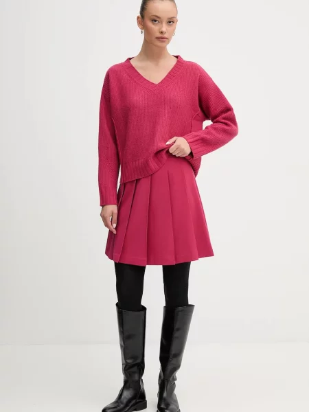 Шерстяной свитер United Colors Of Benetton розовый