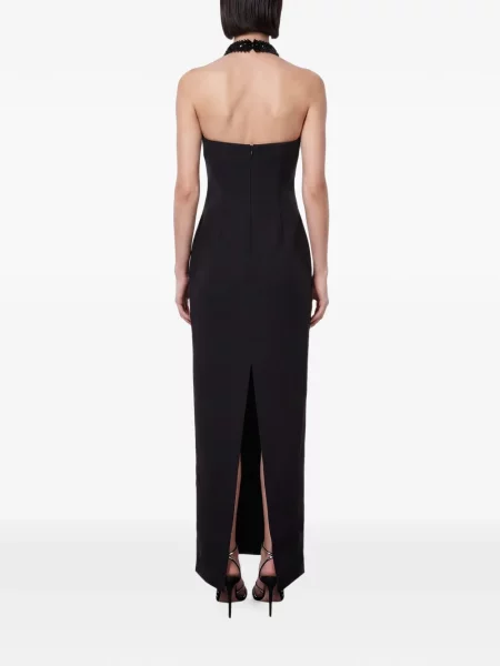 Rochie maxi Roland Mouret cu gât halter negru