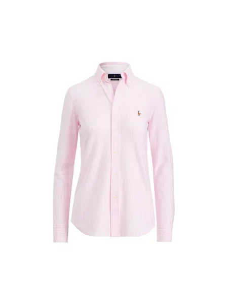 Koszula Polo Ralph Lauren z twillu w paski z paskiem różowa