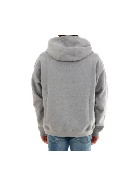 Bluza z kapturem Versace z kapturem z logo szara