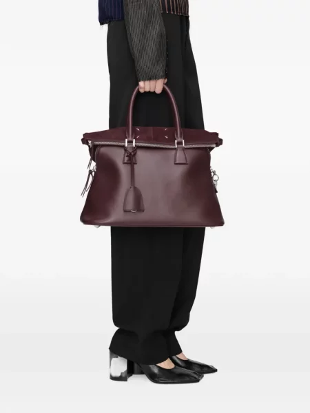 Geantă shopper Maison Margiela din piele roșu
