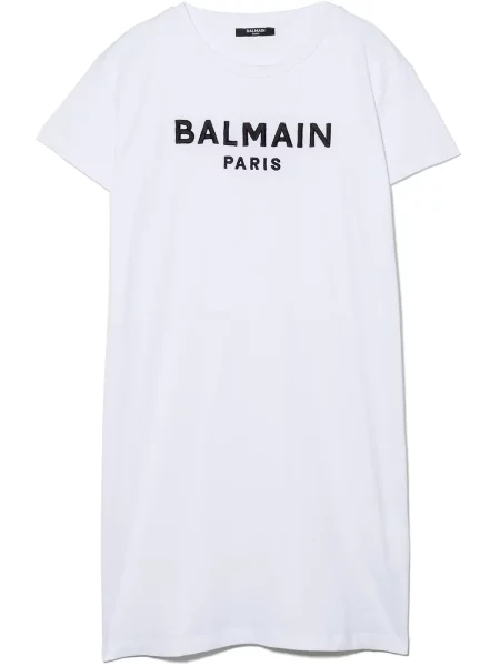 Sukienka koszulowa dziecięca Balmain biała
