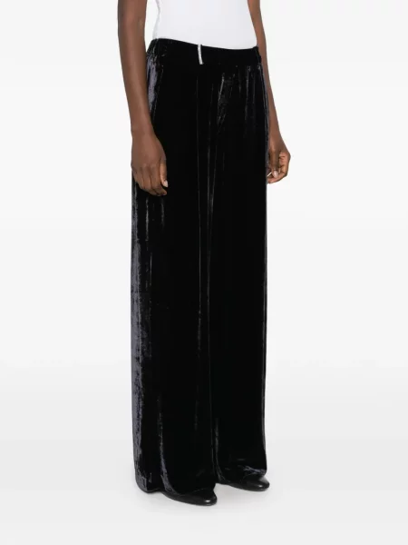 Pantaloni palazzo Peserico de catifea negru