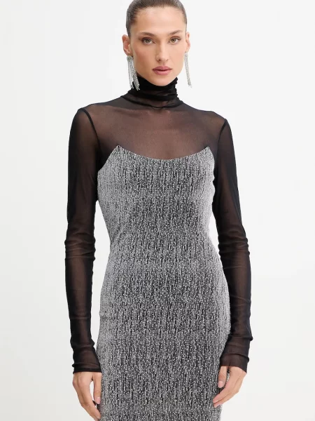 Simona Corsellini Rochie cocktail argintiu