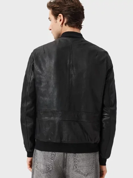 Кожаная куртка Allsaints черная
