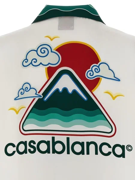 Cămașă Casablanca de mătase alb