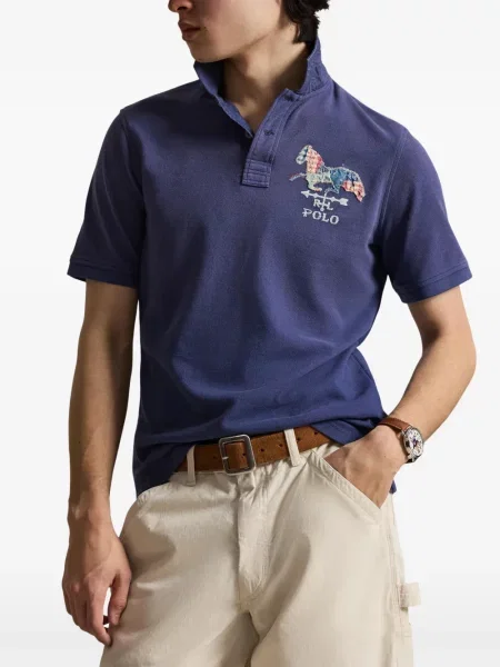 Μικρός κάλτσες Polo Ralph Lauren με κέντημα από ζέρσεϋ μπλε