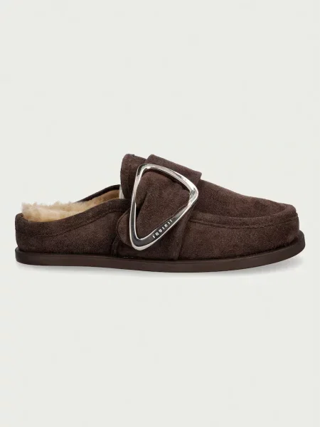 Papuci tip mules Inuikii din piele maro