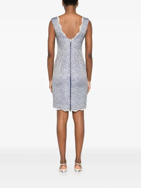 Rochie mini Gemy Maalouf din dantelă de costum alb