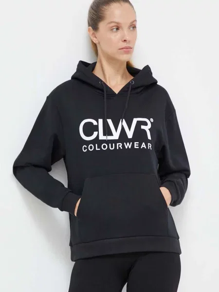 Суичър с качулка Colourwear с качулка черно