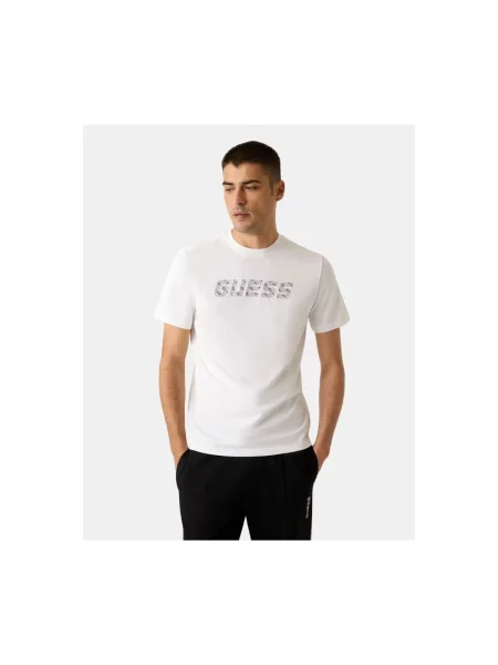 Tričko GUESS Maska Cn Ss T-Shirt Salt White XL bílé