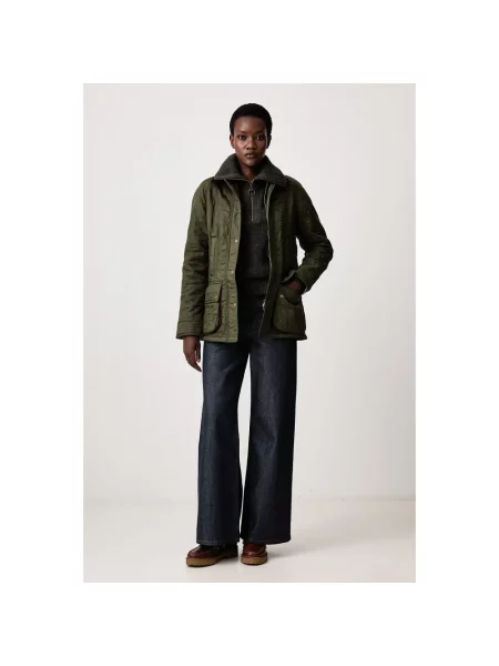 Barbour sweter z wełną zielony