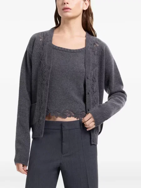 Top Elie Saab tricotate gri