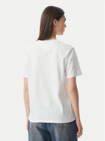 Tommy Jeans Majica NOVELTY kraljevo modra / svetlo roza bela