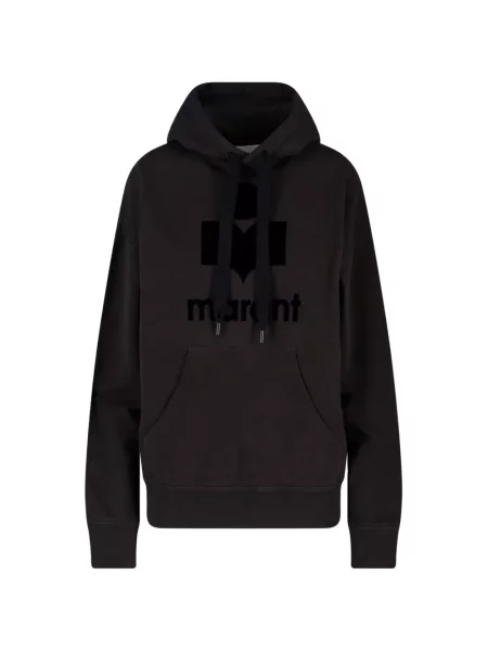 Hanorac cu glugă Marant Etoile cu imagine cu cordon negru