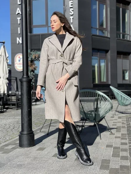 Пальто Cat Orange серое