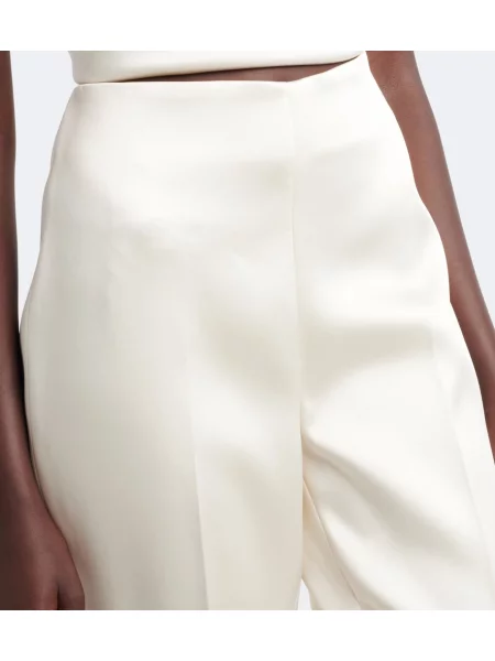 Pantaloni Róhe din satin alb