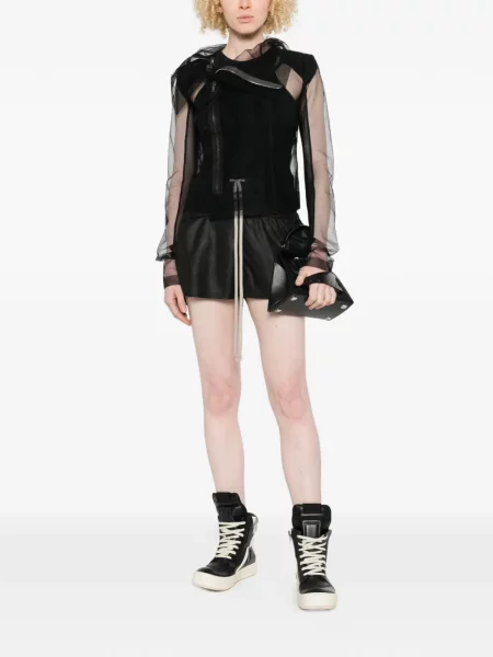 Geacă Rick Owens clasică lungă negru