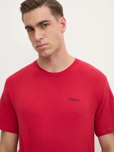Tricou Pepe Jeans scurt roșu