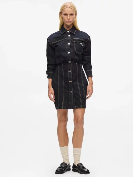 Karl Lagerfeld sukienka jeansowa mini prosta granatowy