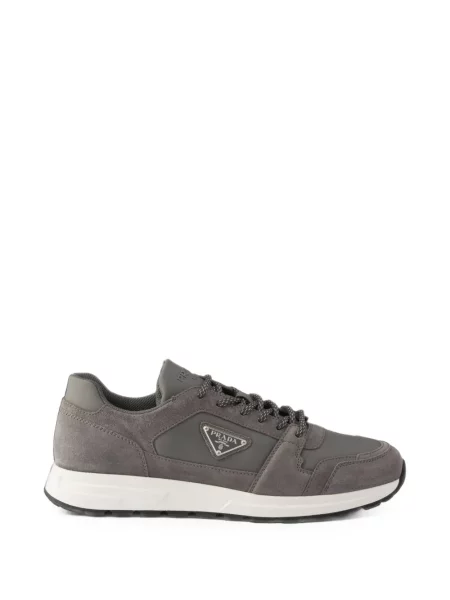 Sneakerși Prada din piele de căprioară gri