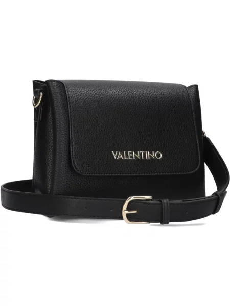 Lniana torebka Valentino By Mario Valentino czarna