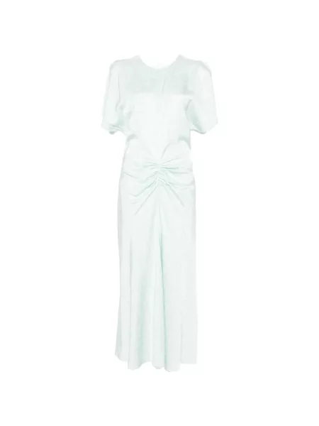 Rochie midi Victoria Beckham cu model floral până la genunchi de costum verde
