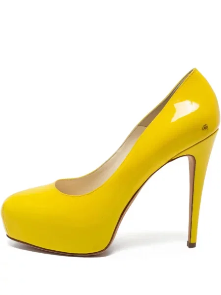 Pantofi cu toc Brian Atwood din piele galben