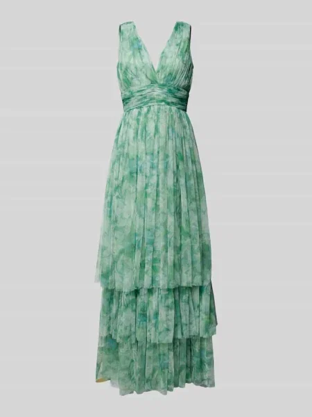 Sukienka wieczorowa z efektem stopniowania Lace & Beads zielona