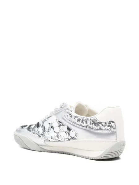 Маратонки Liu Jo с връзки с дантела сребристо