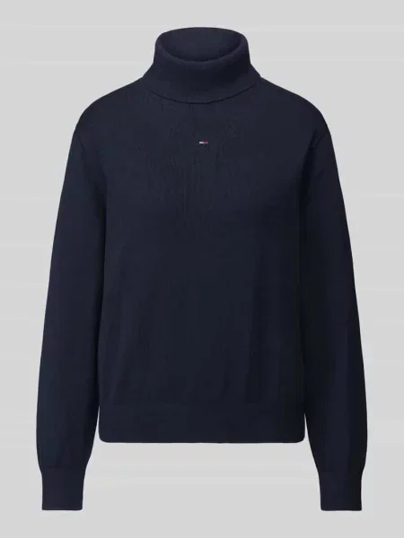 Sweter z golfem o kroju regular fit z czystej bawełny Tommy Jeans granatowy