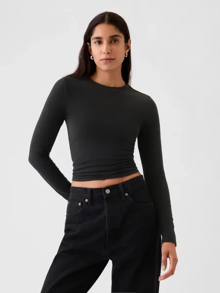 Tricou mânecă lungă Gap negru