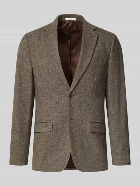 Marynarka o kroju slim fit z z patką z wełna Selected