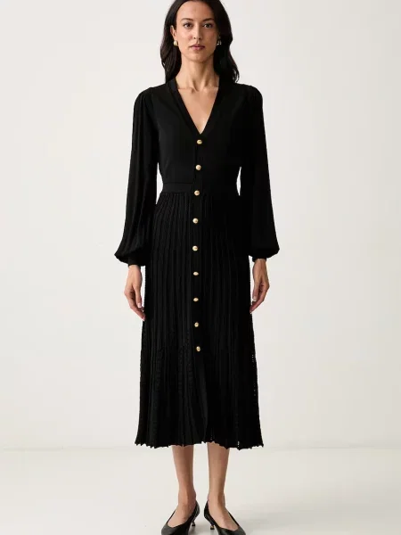 Twinset rochie tricotată negru
