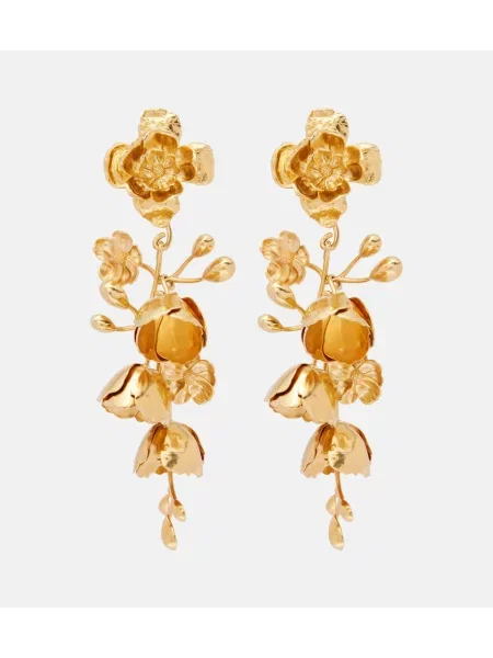 Cercei Chloé cu model floral auriu