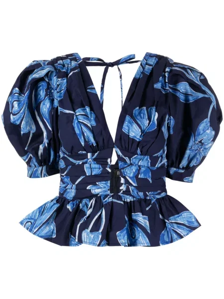 Cu peplum bluză Patbo albastru