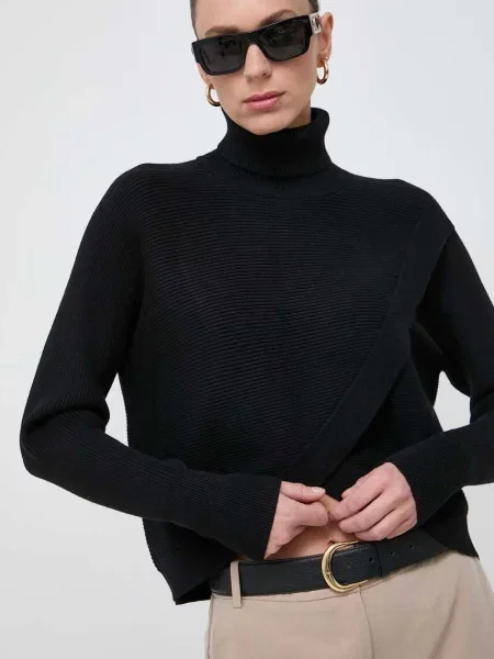 Morgan pulover femei cu guler negru