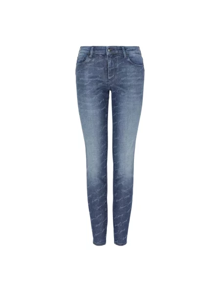 Skinny jeansy skinny Armani Exchange niebieskie