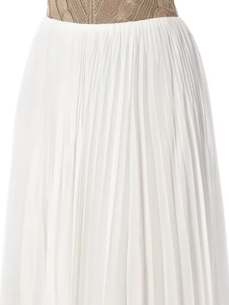 Fusta plisata Ralph Lauren Collection alb