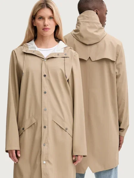 Яке Rains Long Jacket преходен модел бежово