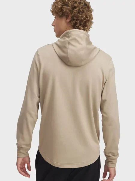 Махровая спортивная кофта Under Armour с капюшоном бежевая