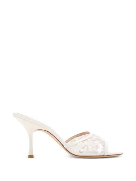 Sandale Stuart Weitzman cu paiete plasă alb