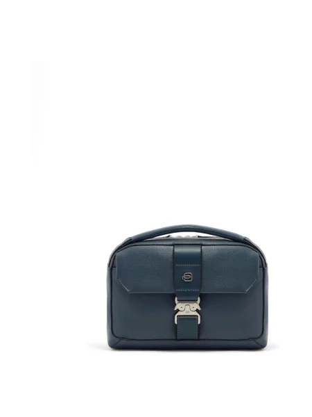 Torba crossbody Piquadro skórzana niebieska